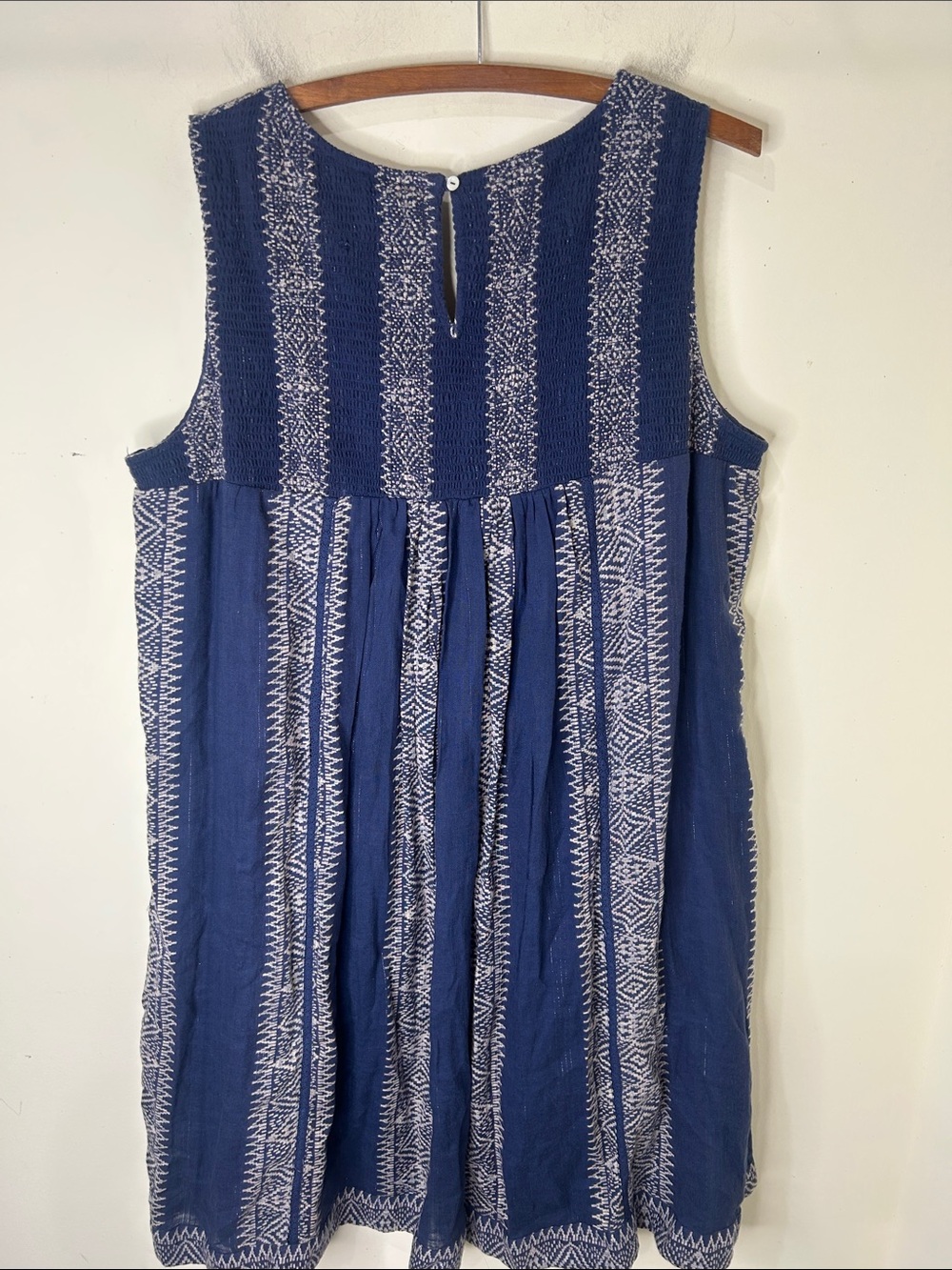 NWT Philosophy Blue Embroidered Cotton Boho Sleeveless Dress Size 1X - Picture 3 of 16